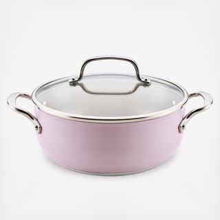 Color-Finished Stainless Steel 3-Ply Base Casserole with Lid
