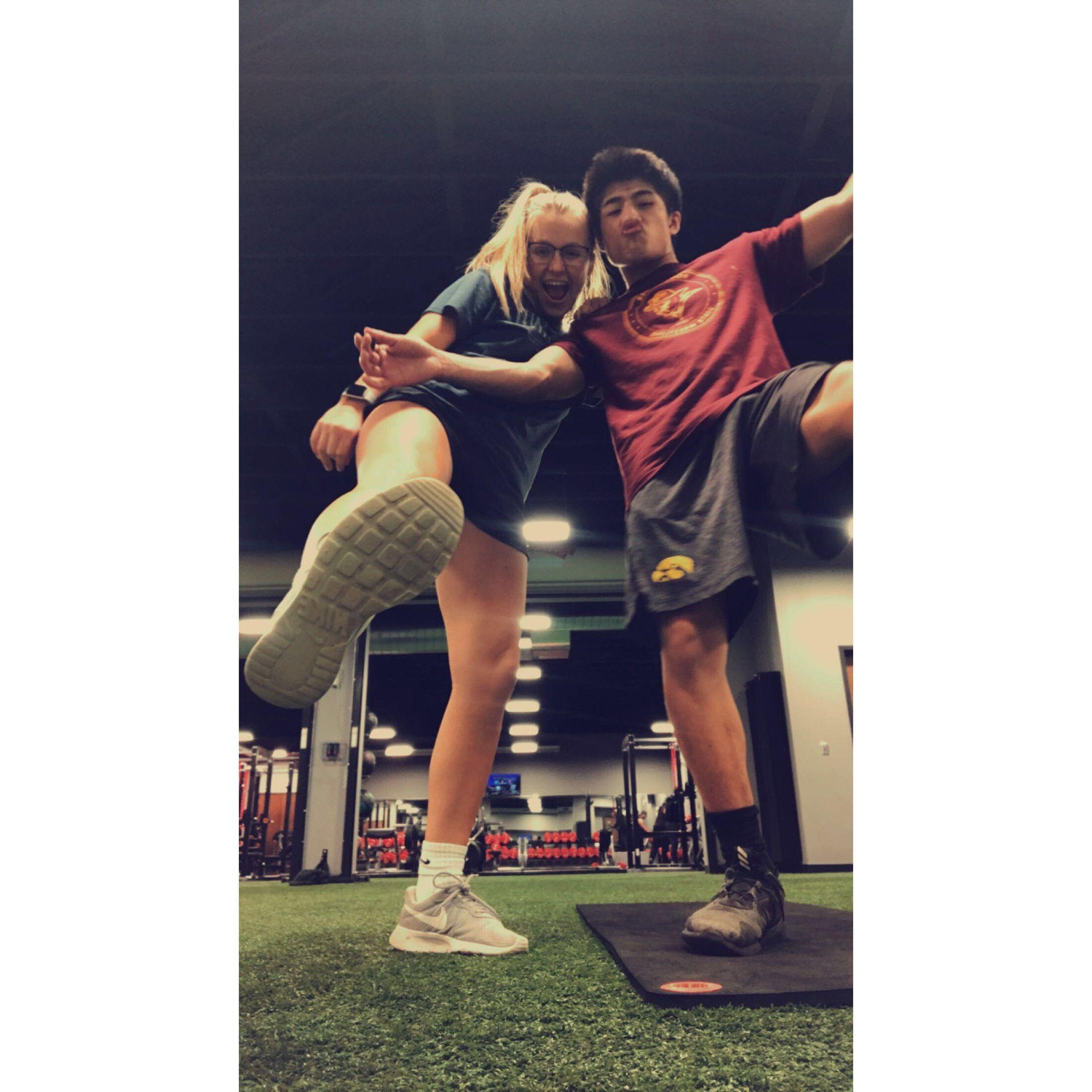 2020 - A lot of our "Date Nights" were spent at the gym. We both love to push ourselves and each other to be the best we can be. Fun fact: This photo was taken the night before Covid-19 hit.