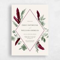 Red Wedding Invitation - Bethany Frame