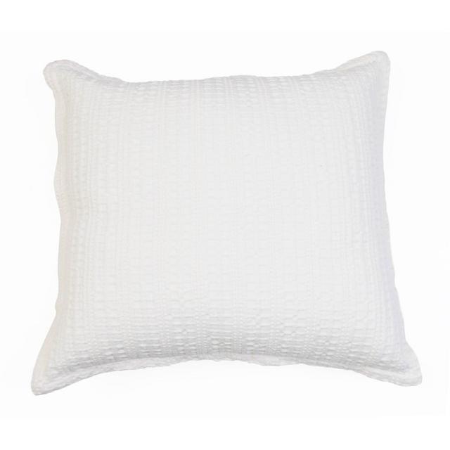 20"x20" Riley Washed Linen Flange Pillow Ivory - Décor Therapy