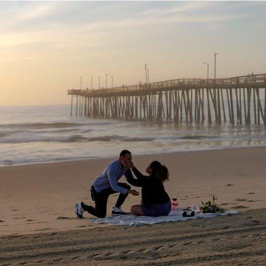 The moment he proposed and she said yes!