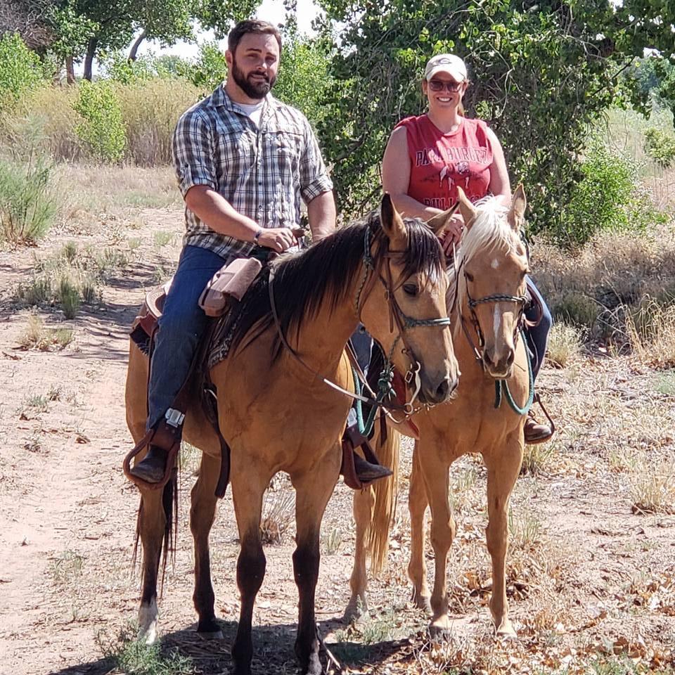 One of Britt's passions; trail-riding along the Rio Grande in Albuquerque, NM. Amazing (hilarious to Britt) memories! (June, 2018)