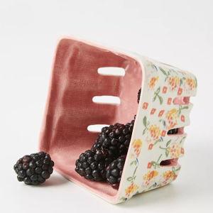 Floral Ceramic Berry Basket