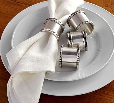 Antique Silver Napkin Rings, Mixed Set of 12