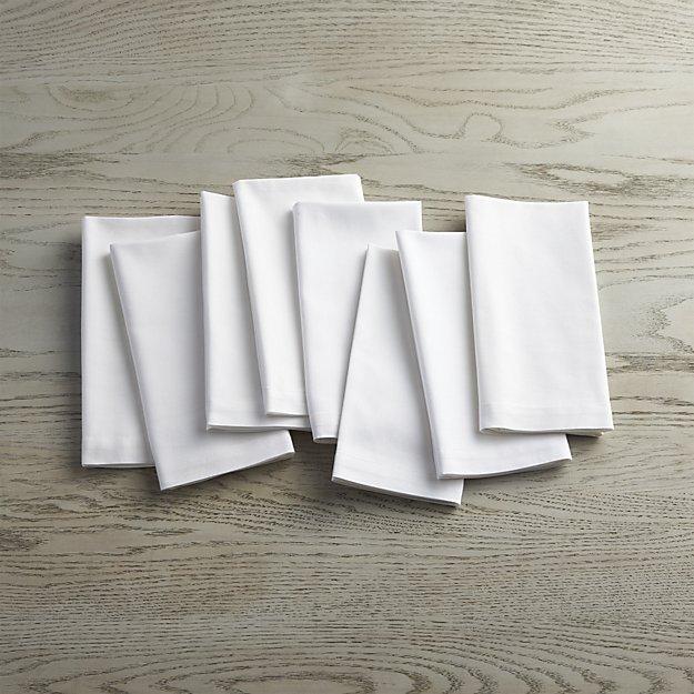 Fete White Cloth Napkins, Set of 8