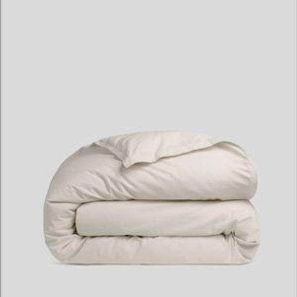 King Percale Duvet Cover - Bone
