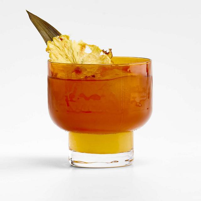 Kuruwa Amber and Clear Hammered Glass Double Old-Fashioned Glass by Eric Adjepong