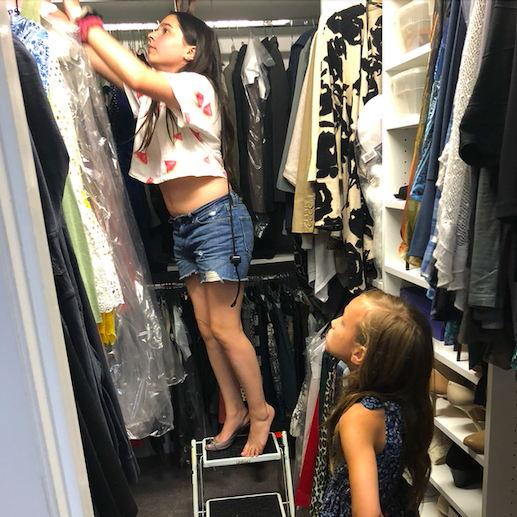 Wedding party shopping in my closet!
