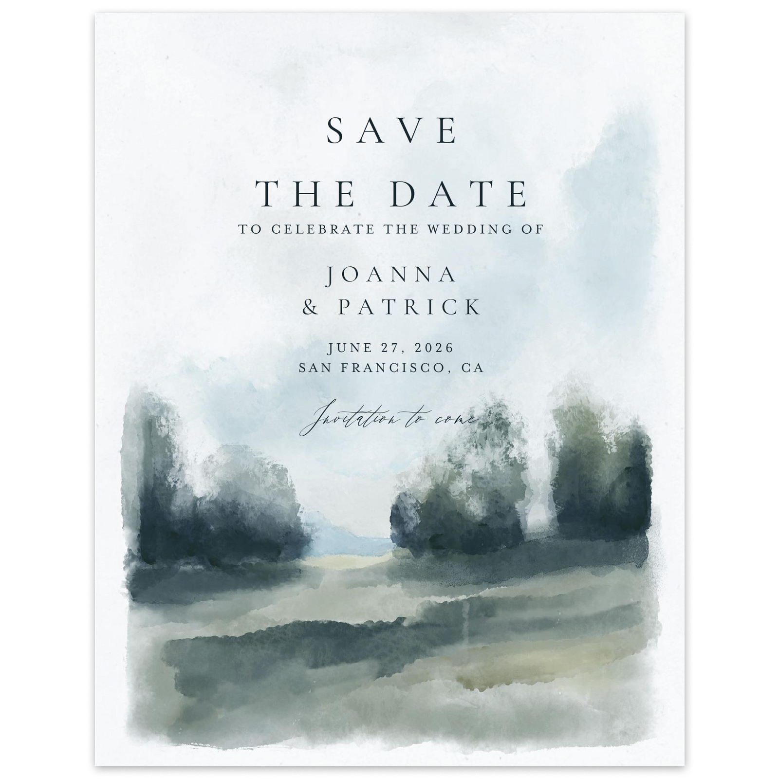 Aqua Mist Beach Wedding Save the Date cards with teal and blue