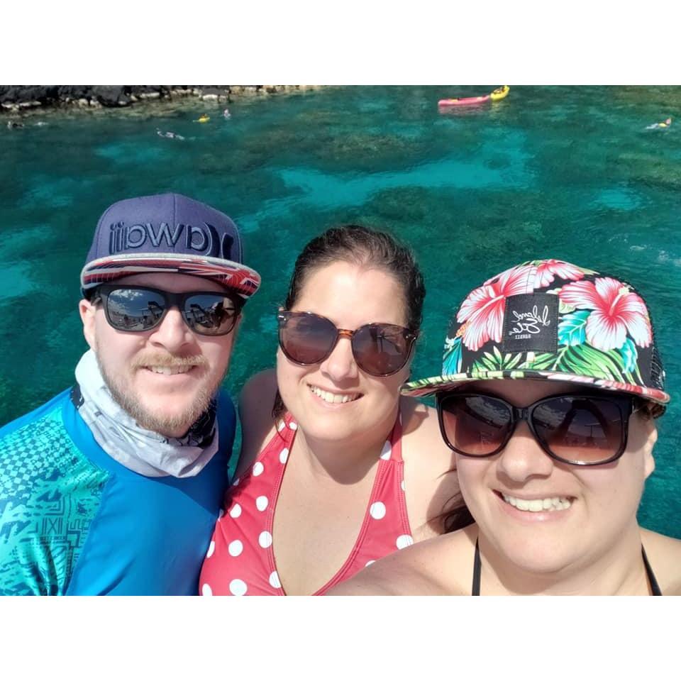 Jake's Hawaii trip with the twins (to the Big Island February of 2020) - we're about to jump in the water on our snorkel trip to Kealakekua Bay