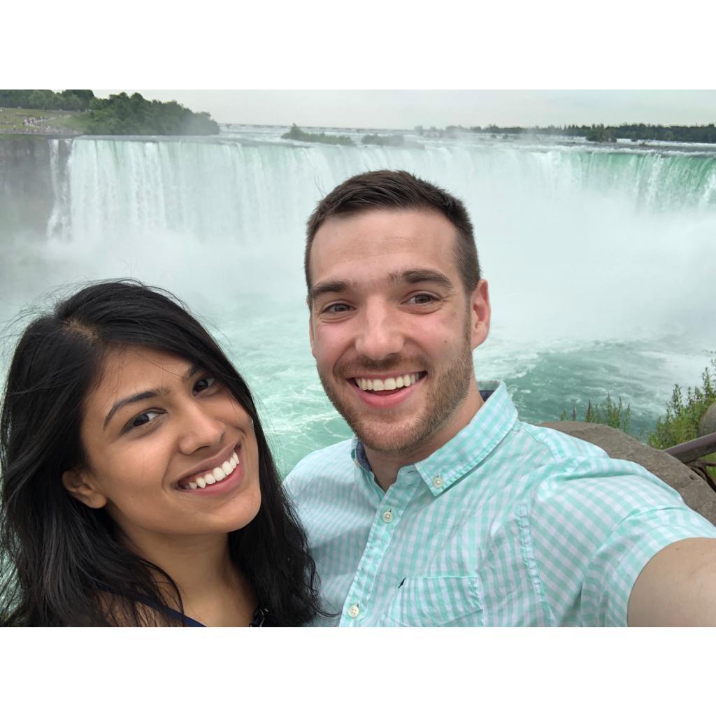 Niagara Falls! Nick did not wear the right shirt- blends right into the water🤣