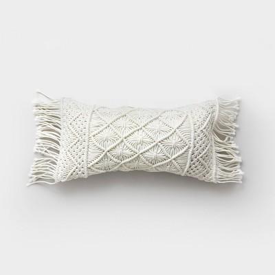 Lumbar Macrame Outdoor Pillow Cream - Opalhouse™