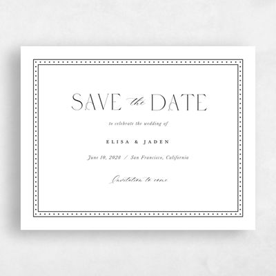 White Wedding Save the Date - Calidore Landscape