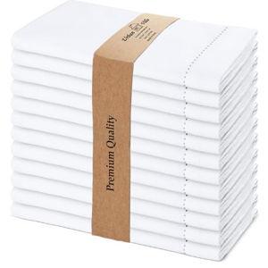 White Hemstitch Dinner Napkins Set of 12 (20X20)