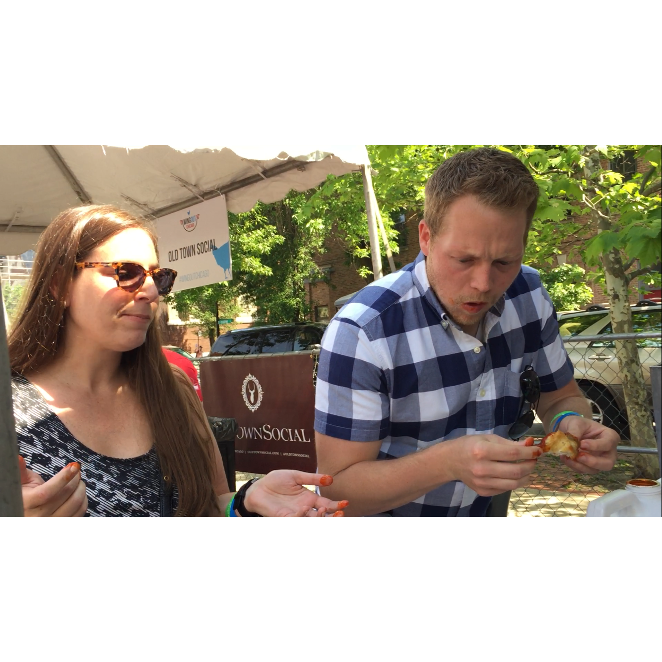 Hilary beating Bryan in a wing contest (July 2017)