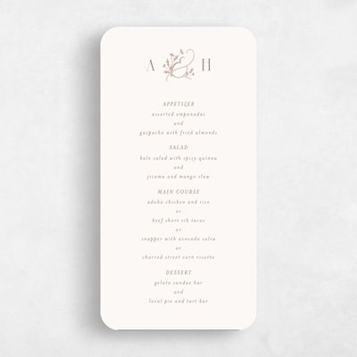 Beige Rounded Wedding Menu - Olmo