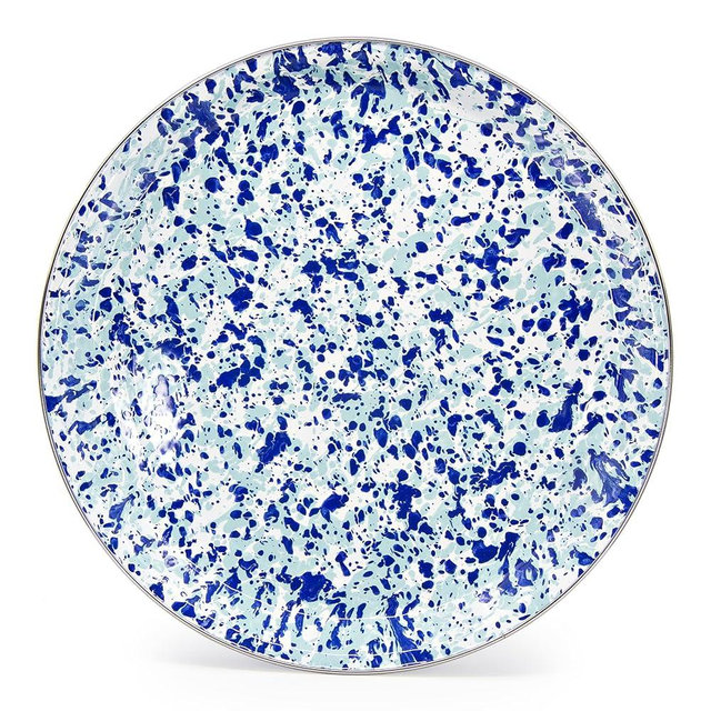 Golden Rabbit Enamelware Medium Tray, 15.5 inch, Ocean