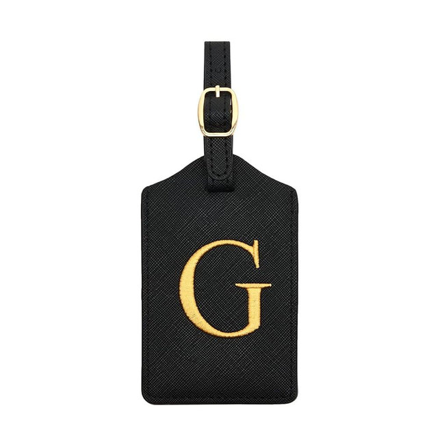 Luggage Tag PU Leather for Suitcase Baggage Handbag Travel Bag Label Suitcase Tag Suitcase Label Tag w. Name Card & Privacy Cover (G)