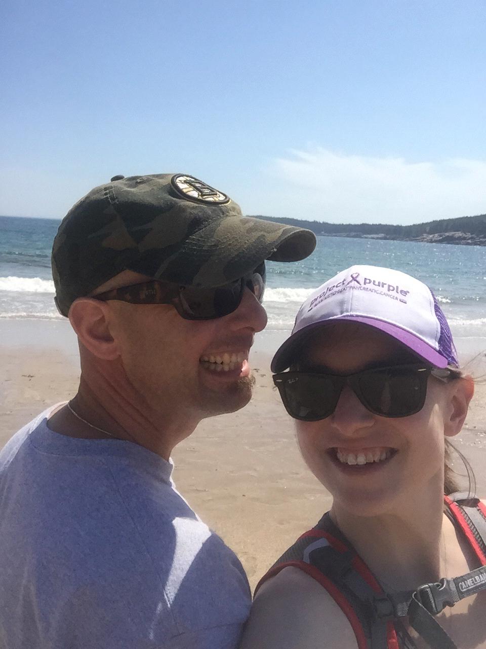 Chances are I said "smile you f*cker!" to get this shot of us exploring Acadia National Park.