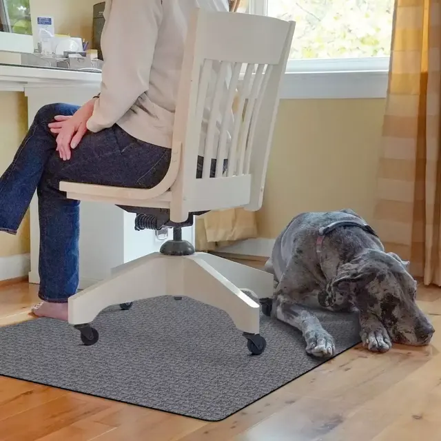 Bungalow Flooring™ Richmond Weave 3' x 4' Desk Chair Mat in Grey