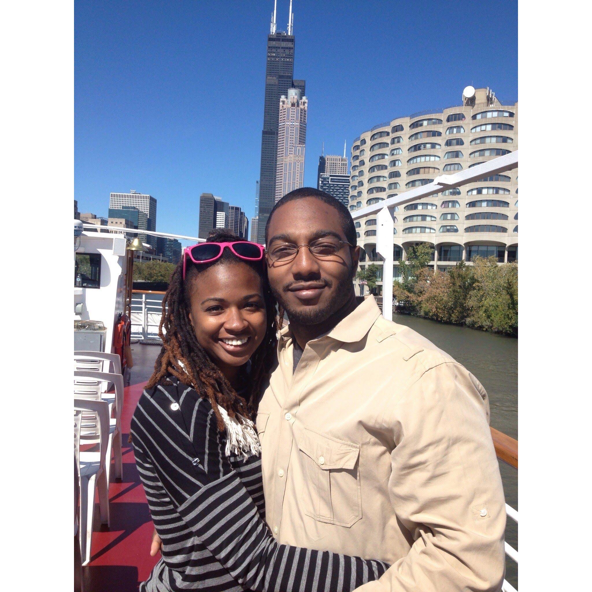 October 2012, Chicago: Our first (and last, so far) 5K together.