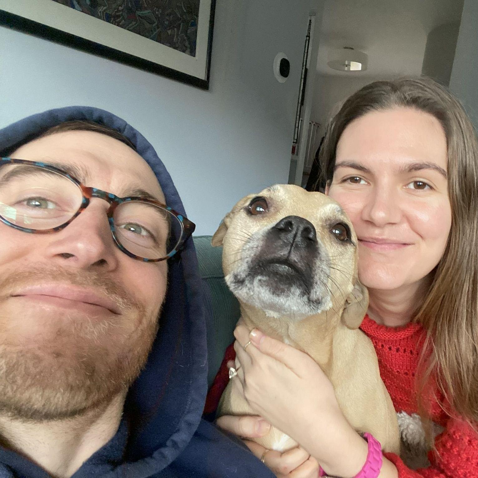 snuggles at home with Winnie