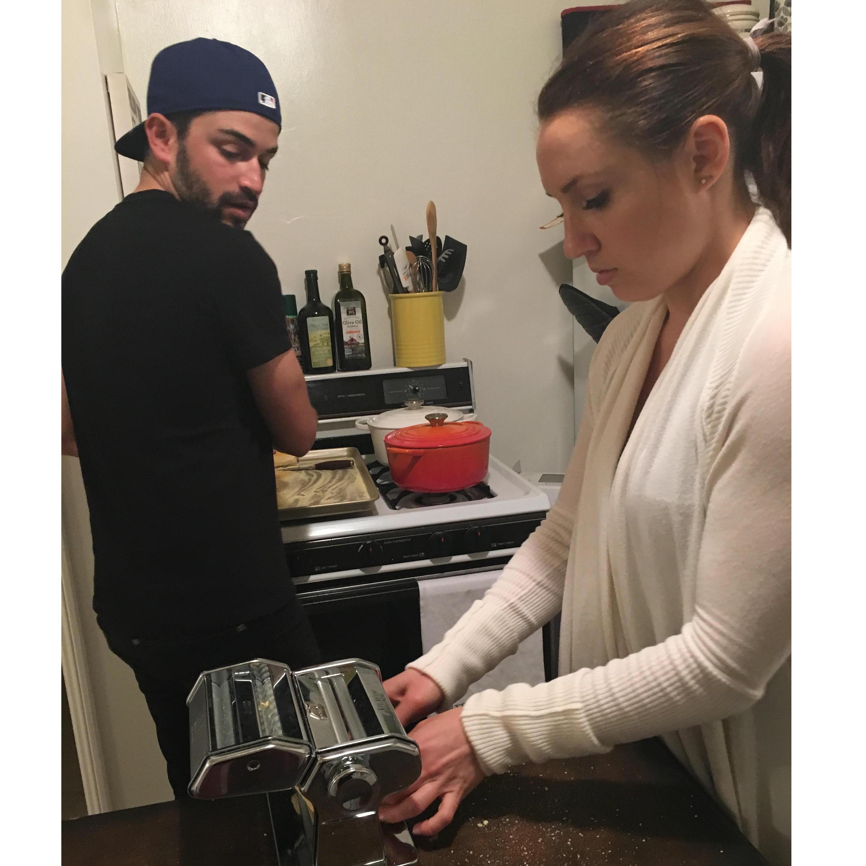 First pasta making experience together.