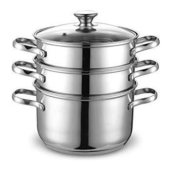 Double Boilers&Classic Stainless Steel Non-Stick Saucepan,Melting Pot for Butter,Chocolate,Cheese,Caramel and Bonus with Tempered Glass Lid