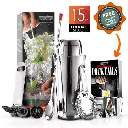 NutriChef NCCS15PC.5 - Cocktail Bar Drink Set - Mixed Drink Bartender Tools with Cocktail Shaker