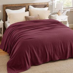 100% Cotton Blanket Queen Size, Red, 90x90 inches