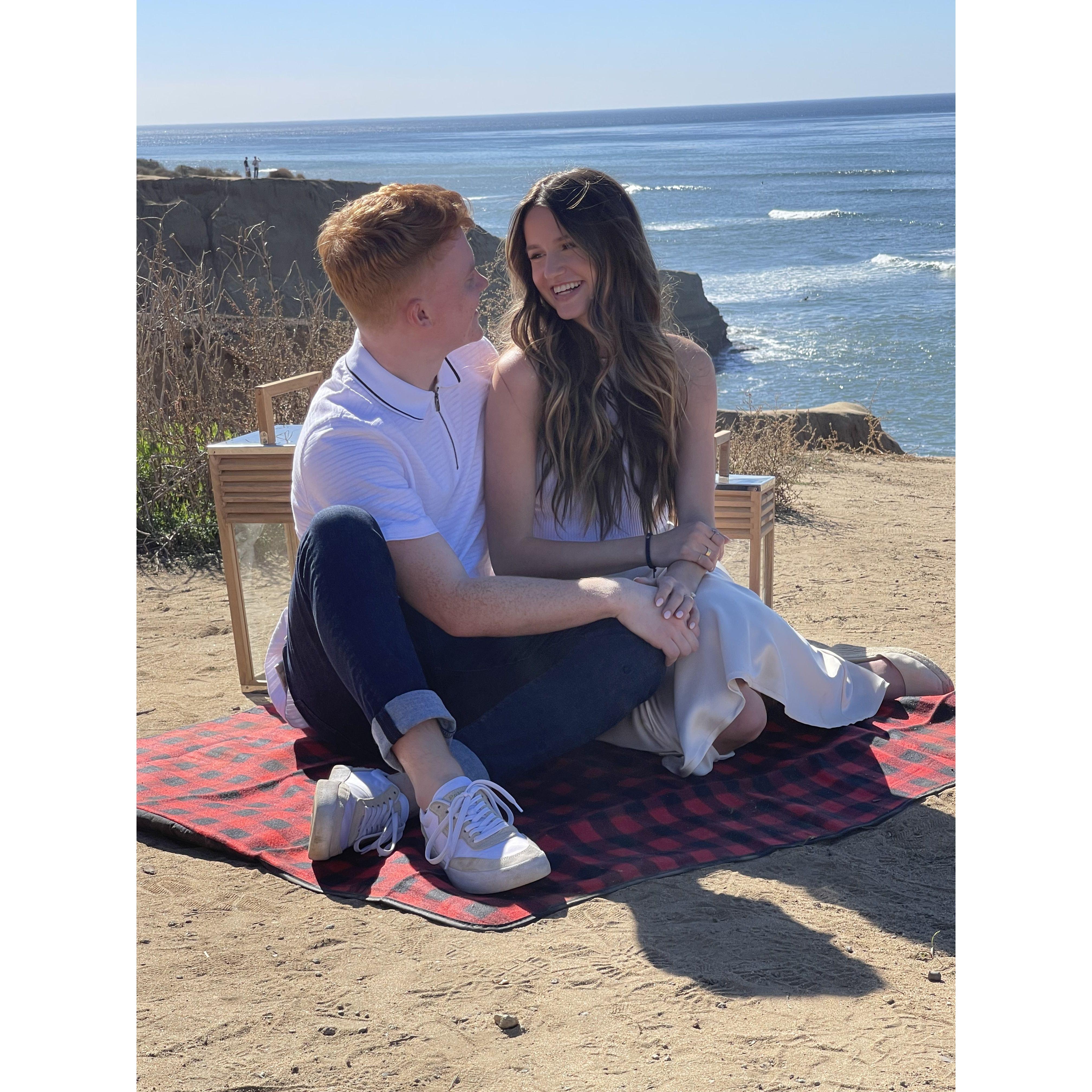 First pictures taken right after the proposal!