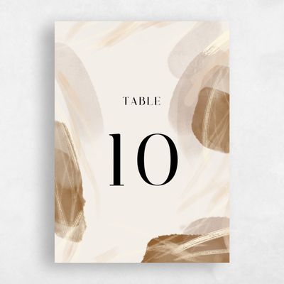 Caramel, Brown Wedding Table Number - Staton