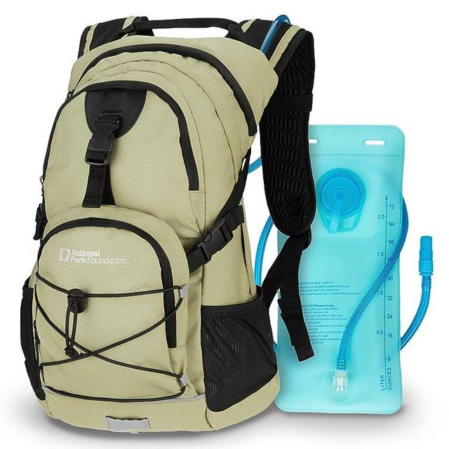 National Park Foundation 18L Hydration Backpack with 2 Liter Hydro Water Bladder Bag, Lightweight Daypack for Cycling, Hiking, Running, Climbing, for Men Women Kids