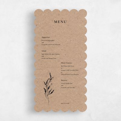 Yellow Scalloped Wedding Menu - Griffith