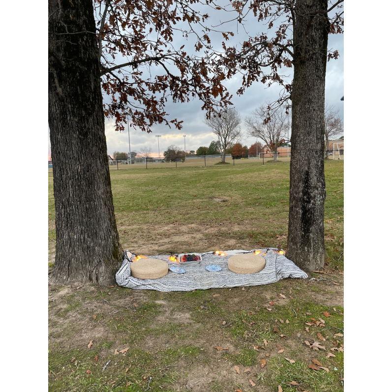 12/8/23 Steven set this picnic up to ask Bailey to be his girlfriend. Bailey teared up walking up to it because it was so sweet!