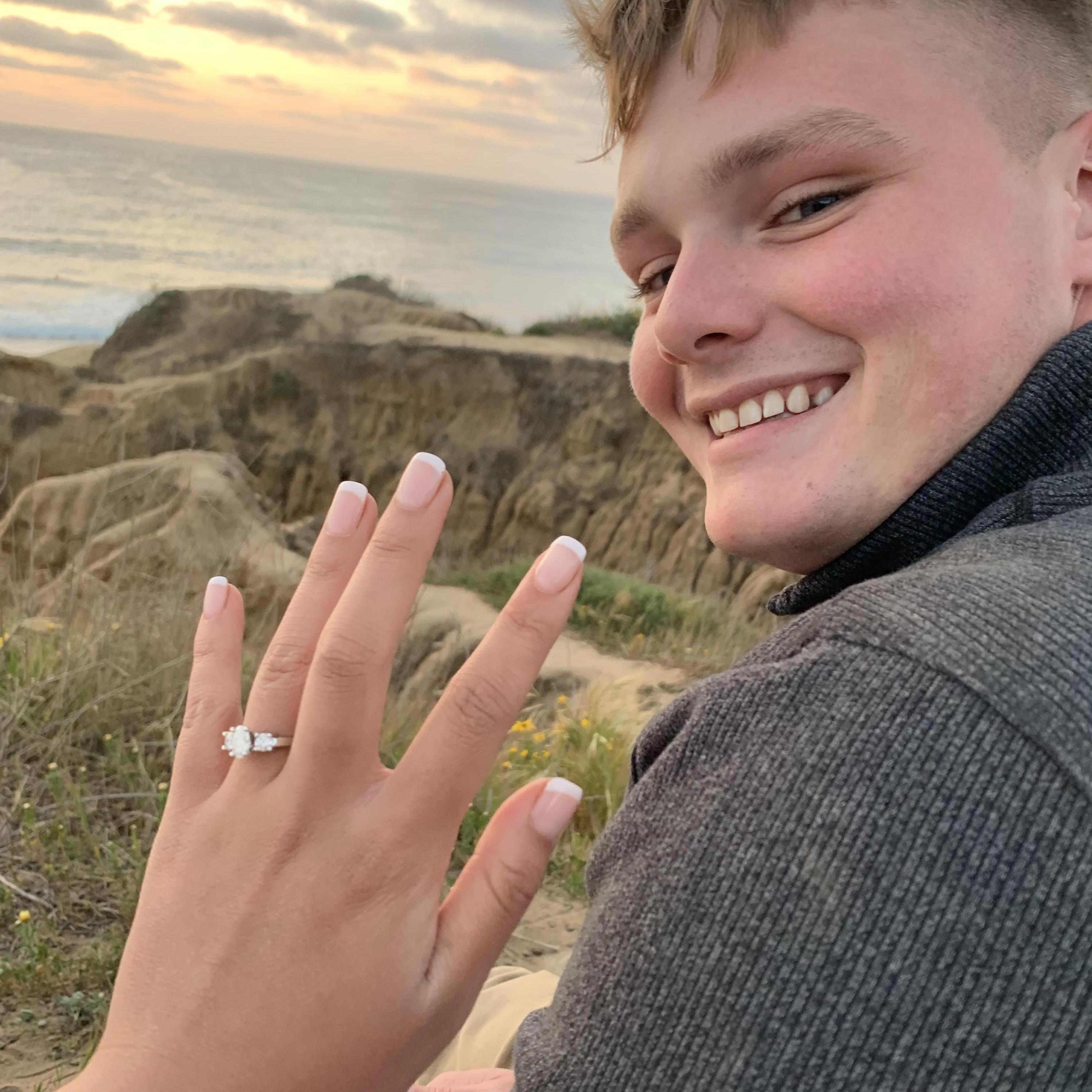 After a long nervous walk, he finally popped the question, obviously I said no ;)