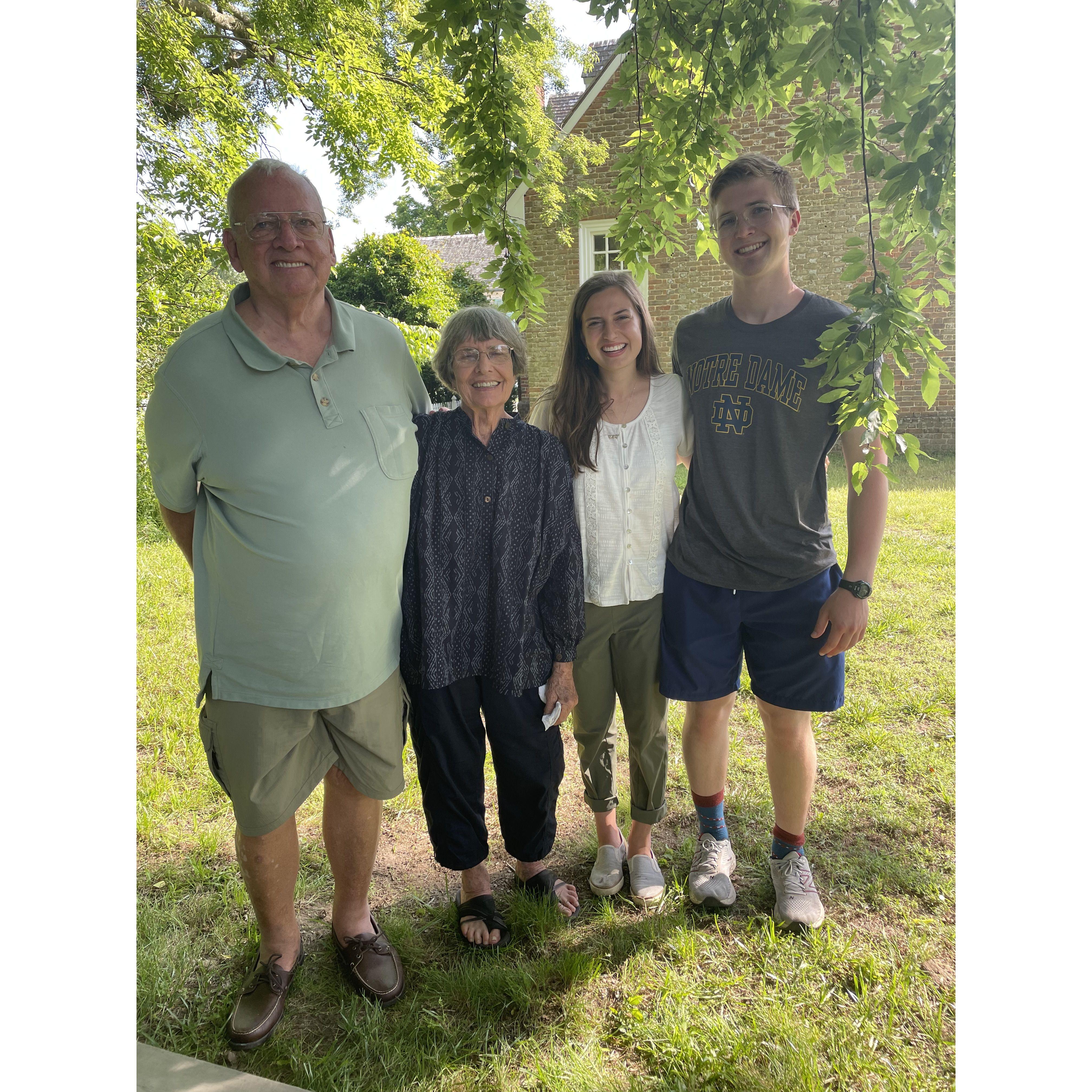 Vatti, Mutti, Lizzy, and Peter during their trip to Virginia