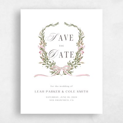 White Wedding Save the Date - Cindra Portrait