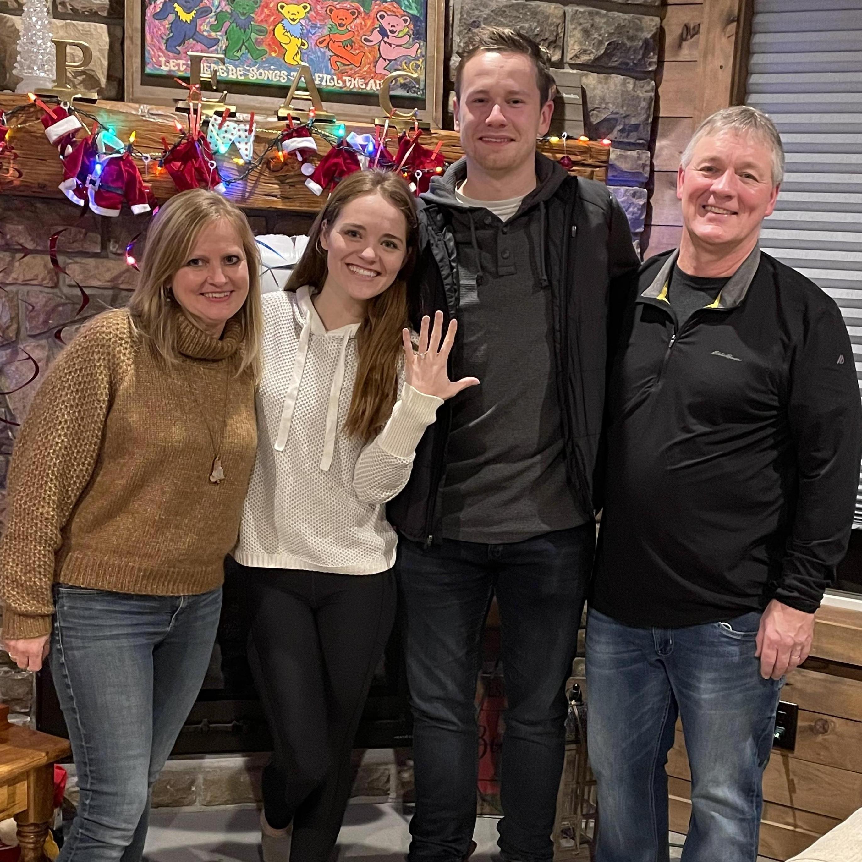 Following proposal Tim surprised me with having both our families together for celebratory drinks!
