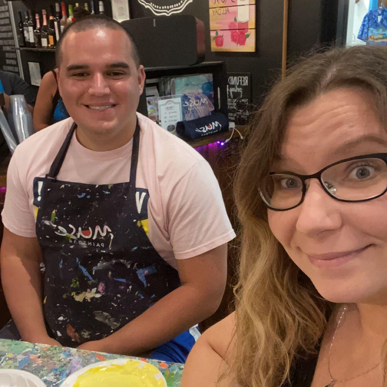 Couple's paint night for one of our early dates!