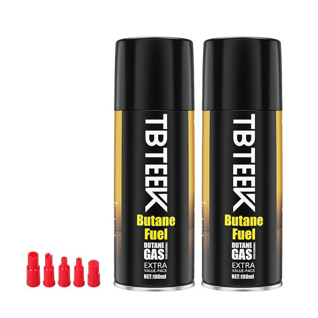 TBTeek Butane Refill, Ultra-Refined Lighter Fluid Refill, 100ml Butane Fuel Refill, Butane Canister for Torch Lighter, Butane Torch, Kitchen Blow Torch (2 Can)