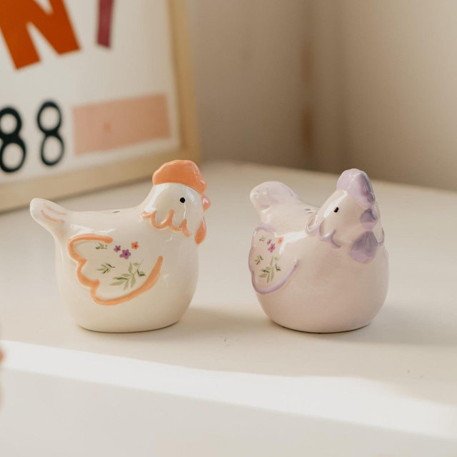 Cottagecore Hen Salt and Pepper Shakers | Whimsicle Fairytale Home Decor | Spring Home Decor | Cute Cottagecore Decor | Booktok