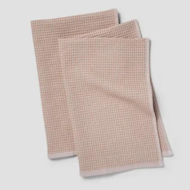 Sur La Table Essential Waffle-Weave Towels, Set of 2 - Cappuccino