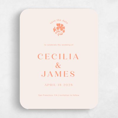 Beige Rounded Wedding Save the Date - Tiburon Portrait