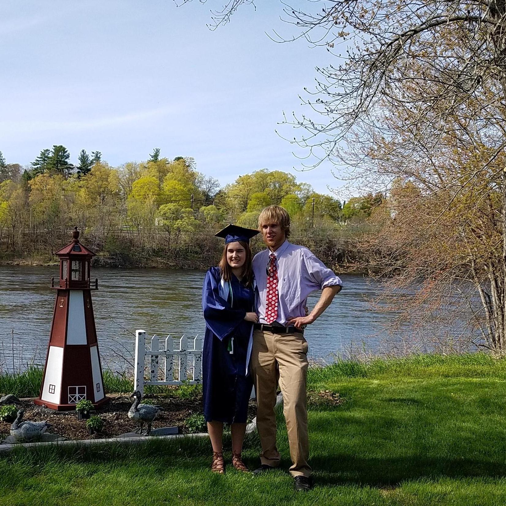 Collage Graduation day in back of Nana and Grandpa's house in Maine