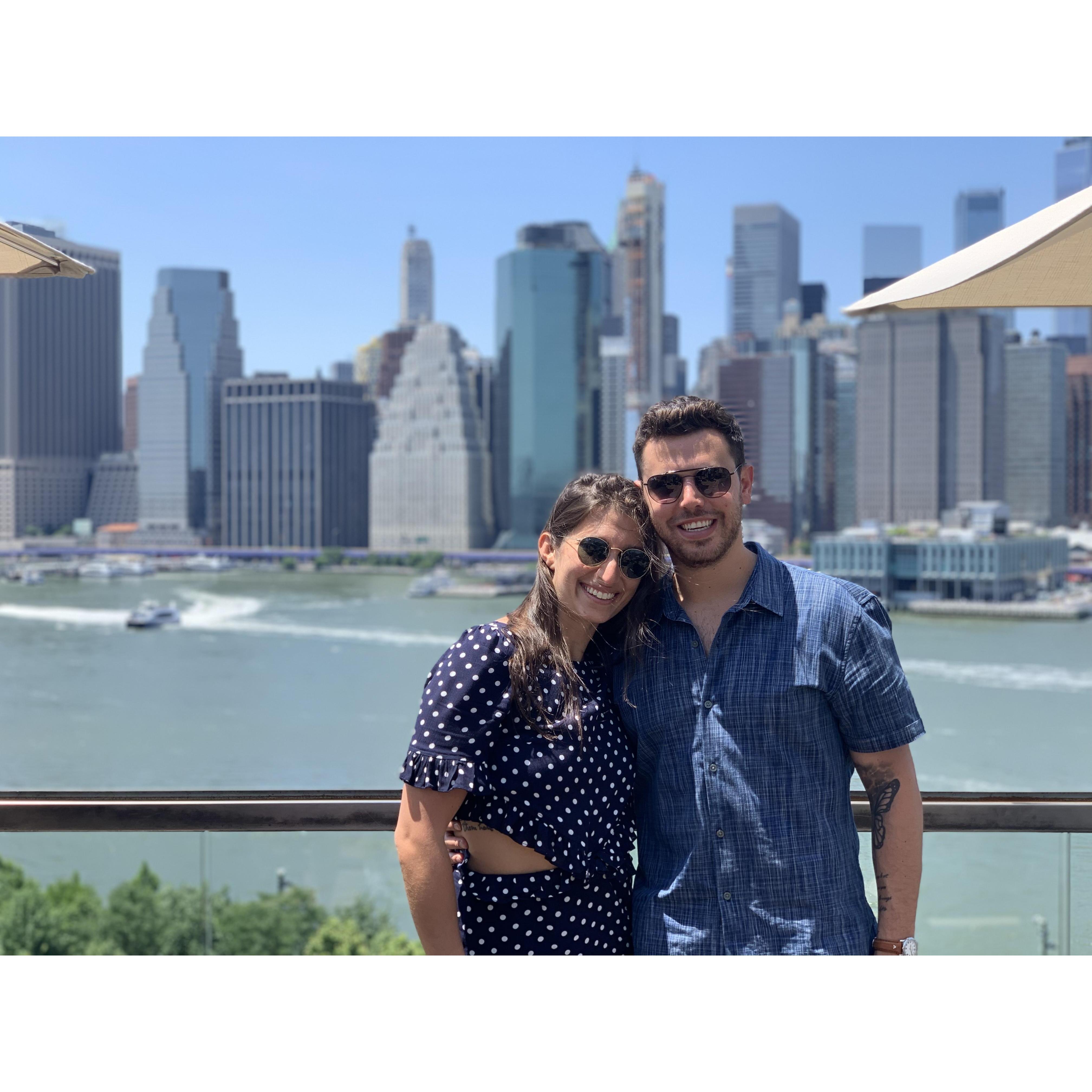 A picture from our first date on the roof of The One Hotel in Dumbo.