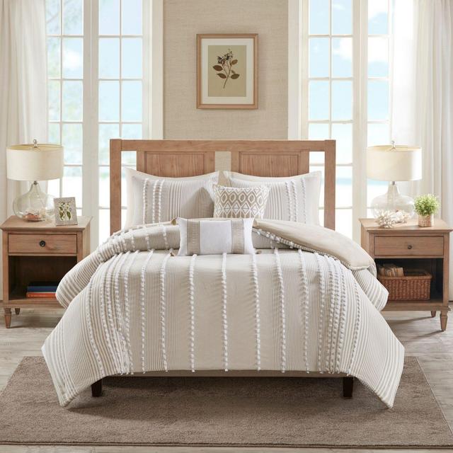 HH Anslee 3 Piece Cotton Comforter Set F/Q Taupe