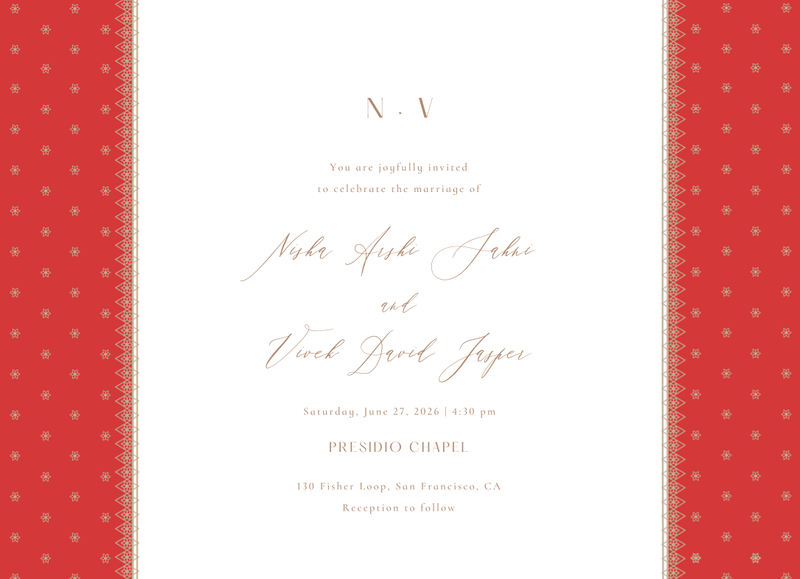 Pyaar Landscape | Red | Zola Wedding Invitations