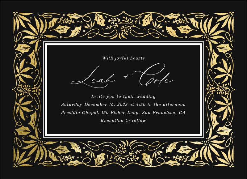 Onyx Landscape Foil | Black | Zola Wedding Invitations