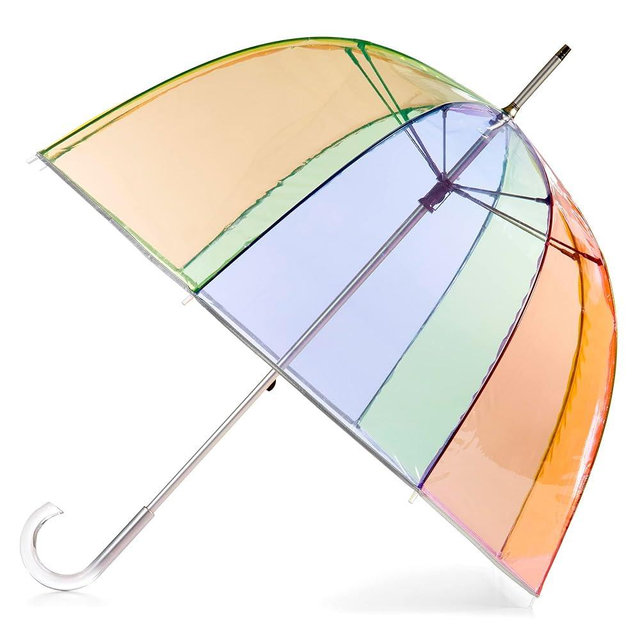 totes Adult Clear Bubble Umbrella with Dome Canopy and Lightweight Wind and Rain Protection